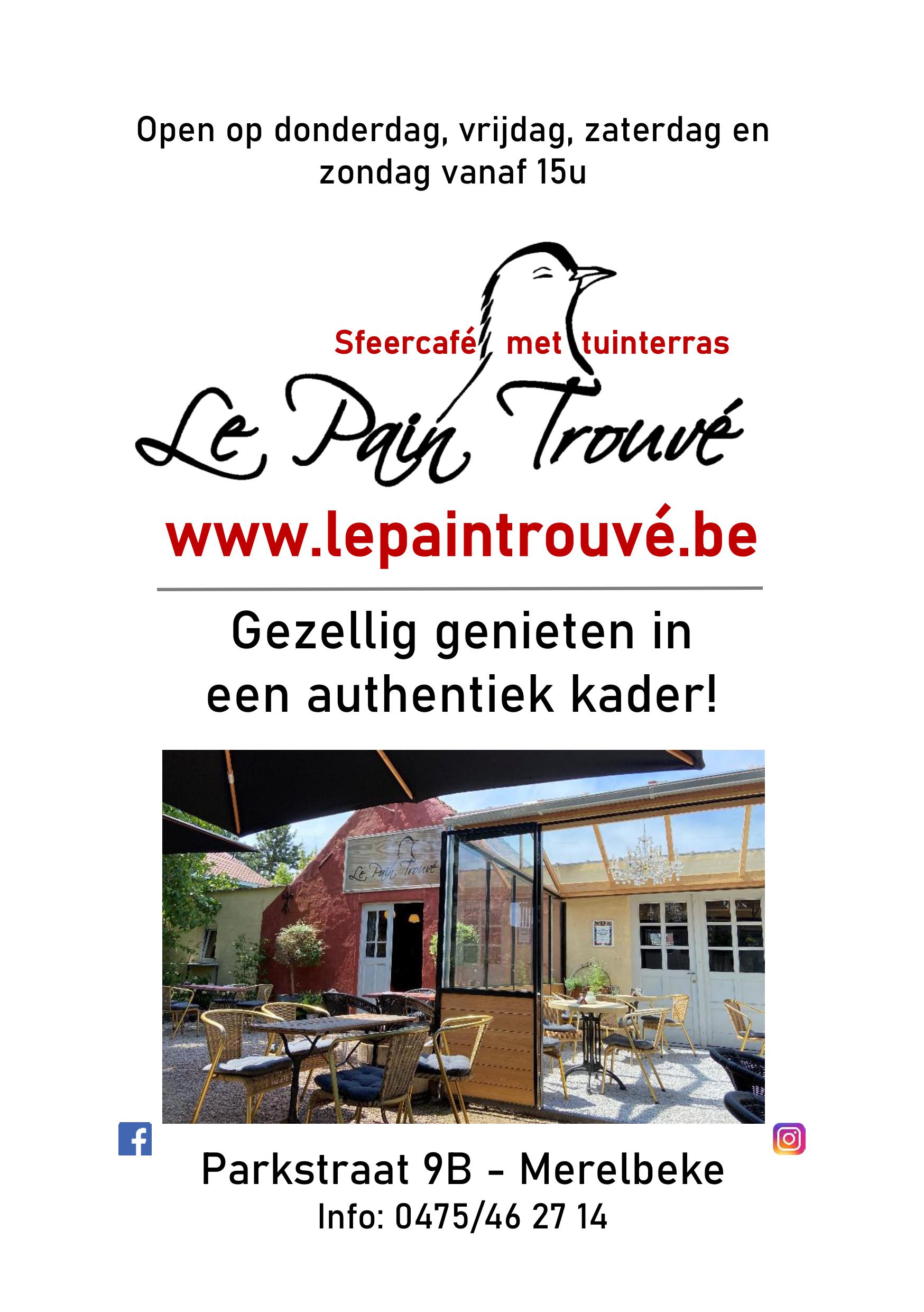Sfeercafé met tuinterras Le Pain Trouvé